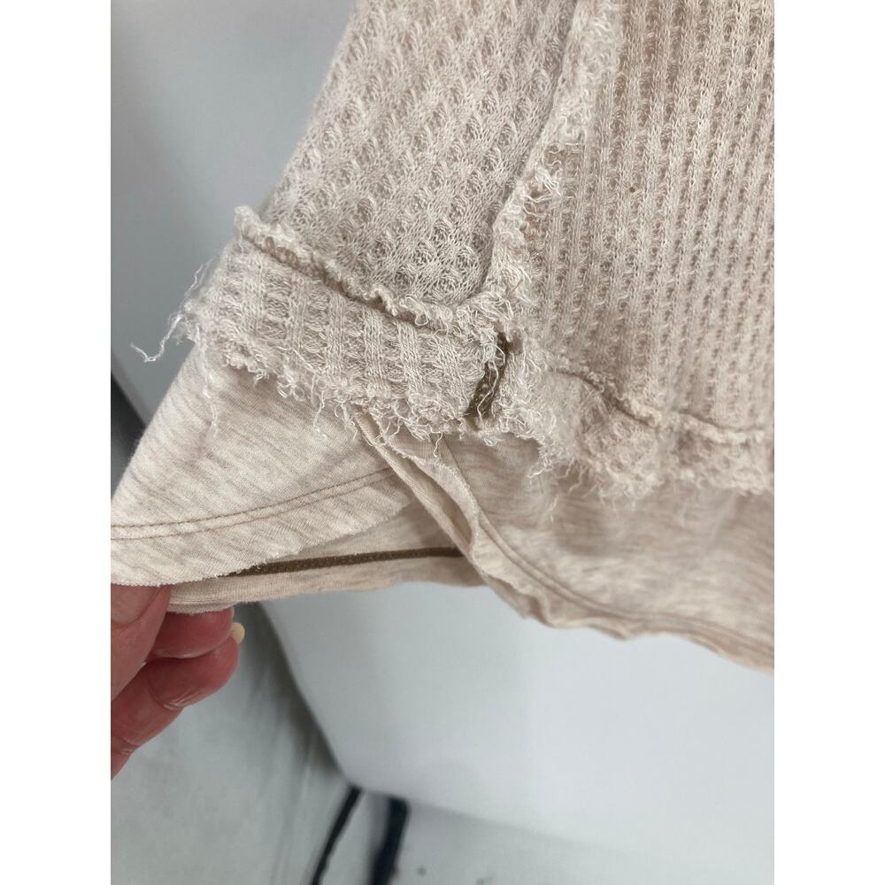 Free People We The Free Laguna Waffle Knit Tunic Thermal Oatmeal Beige Medium - Picture 7 of 12
